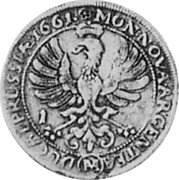 Germany 18 Gröscher (1/5 Thaler) 1661 HM KM# 318 Electorate and Margraviate / Regular Coinage coin reverse