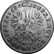 Germany 18 Gröscher (1/5 Thaler) 1685 BA KM# 468 Electorate and Margraviate / Regular Coinage coin reverse