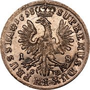 Germany 18 Gröscher (1/5 Thaler) 1698 SD KM# 611 Electorate and Margraviate / Regular Coinage coin reverse