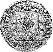 Germany 24 Grote (1/3 Thaler) 1658 KM# 124.1 Bremen / Free City / Regular Coinage coin obverse