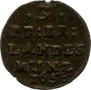 Germany 3 Pfennig (Dreier) 1658 KM# 262 Electorate and Margraviate / Regular Coinage coin reverse