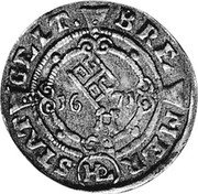 Germany 4 Grote (Flinderken) 1671 KM# 146 Bremen / Free City / Regular Coinage coin obverse Germany 4 Grote (Flinderken) 1671 KM# 146 Bremen / Free City / Regular Coinage coin obverse