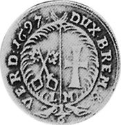 Germany 1/6 Thaler (4 Groschen) 1697 LM KM# 117 Swedish Rule / Regular Coinage coin reverse