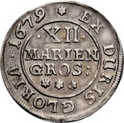 Germany 12 Mariengroschen (1/3 Thaler) 1679 KM# 136 Brunswick-Lüneburg-Calenberg / Duchy / Regular Coinage coin reverse Germany 12 Mariengroschen (1/3 Thaler) 1679 KM# 136 Brunswick-Lüneburg-Calenberg / Duchy / Regular Coinage coin reverse