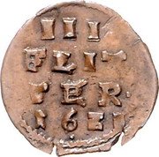 Germany 3 Flitter 1621 KM# 247 Brunswick-Wolfenbüttel / Duchy / Regular Coinage coin reverse