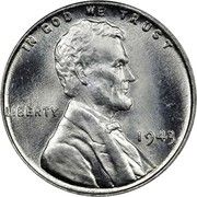 USA One Cent Lincoln 1943 KM# 132a IN GOD WE TRUST LIBERTY coin obverse USA One Cent Lincoln 1943 KM# 132a IN GOD WE TRUST LIBERTY coin obverse