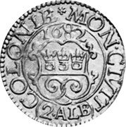 Germany 2 Albus 1682 PN KM# 375 Free City (Köln) / Regular Coinage coin obverse