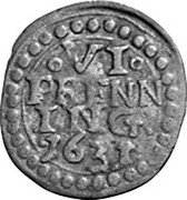 Germany 6 Pfenning (1/2 Schilling) 1631 KM# 8 Dortmund City / Regular Coinage coin reverse