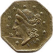 USA 1/2 Dollar Head of Liberty. California 1854 FD 1854 coin obverse USA 1/2 Dollar Head of Liberty. California 1854 FD 1854 coin obverse