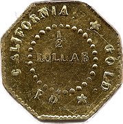 USA 1/2 Dollar Head of Liberty. California 1854 FD CALIFORNIA GOLD FD 1 2 DOLLAR coin reverse USA 1/2 Dollar Head of Liberty. California 1854 FD CALIFORNIA GOLD FD 1 2 DOLLAR coin reverse
