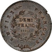 France 1/2 Franc (Napoleon II Essai) EMPIRE FRANCAIS DEMI FRANC ESSAI 1816 coin reverse France 1/2 Franc (Napoleon II Essai) EMPIRE FRANCAIS DEMI FRANC ESSAI 1816 coin reverse