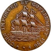 UK 1/2 Penny (Gloucestershire. Badminton. Scales) CORN IMPORTED BY GOVERNMENT 1796 coin obverse UK 1/2 Penny (Gloucestershire. Badminton. Scales) CORN IMPORTED BY GOVERNMENT 1796 coin obverse