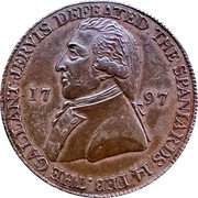 UK 1/2 Penny (Hampshire. Portsmouth. Viscount Jervis) THE GALLANT JERVIS DEFEATED THE SPANIARDS 14 FEB 17 97 coin obverse UK 1/2 Penny (Hampshire. Portsmouth. Viscount Jervis) THE GALLANT JERVIS DEFEATED THE SPANIARDS 14 FEB 17 97 coin obverse