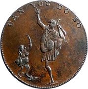 UK 1/2 Penny (Heslop's Contortionist) CAN YOU DO SO coin obverse UK 1/2 Penny (Heslop's Contortionist) CAN YOU DO SO coin obverse