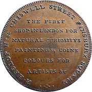 UK 1/2 Penny (Heslop's Contortionist) R HESLOP NO. 86 CHISWELL STREET FINSBURY SQUARE THE FIRST SHOP IN LONDON FOR NATURAL CURIOSITYS PAINTINGS, COINS COLOURS FOR ARTISTS &C coin reverse UK 1/2 Penny (Heslop's Contortionist) R HESLOP NO. 86 CHISWELL STREET FINSBURY SQUARE THE FIRST SHOP IN LONDON FOR NATURAL CURIOSITYS PAINTINGS, COINS COLOURS FOR ARTISTS &C coin reverse