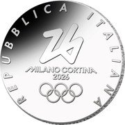 Italy 1/4 Euro (Dolomites mountains. Cortina. No Date) 26 MILANO CORTINA 2026 REPUBBLICA ITALIANA coin obverse Italy 1/4 Euro (Dolomites mountains. Cortina. No Date) 26 MILANO CORTINA 2026 REPUBBLICA ITALIANA coin obverse