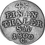 Germany 1/48 Thaler 1800 C KM# 130 State Erfurt City Regular Coinage coin reverse