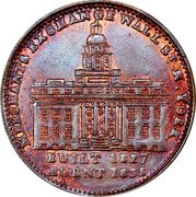 USA 1 Cent (Hard Times Token. Merchants Exchange. Old New York) MERCHANTS EXCHANGE WALL ST. N. YORK BUILT 1827 BURNT 1835 coin obverse USA 1 Cent (Hard Times Token. Merchants Exchange. Old New York) MERCHANTS EXCHANGE WALL ST. N. YORK BUILT 1827 BURNT 1835 coin obverse