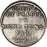 France 1 Centime (Pattern. Gengembre Process) COUPÉ ET FRAPPÉ EN MEME TEMS PAR coin reverse
