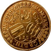 Netherlands 1 Daalder (Three Shields) KM# Pn16 MO NO ARG ORDIN W FRISIÆ 30 ST 1684 coin obverse