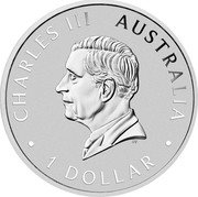 Australia 1 Dollar (Australian Kookaburra 35th Anniversary. Privy Mark) CHARLES III AUSTRALIA 1 DOLLAR DT coin obverse Australia 1 Dollar (Australian Kookaburra 35th Anniversary. Privy Mark) CHARLES III AUSTRALIA 1 DOLLAR DT coin obverse