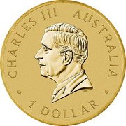 Australia 1 Dollar (Happy Birthday Stamp and Coin Cover) CHARLES III AUSTRALIA 1 DOLLAR DT coin obverse Australia 1 Dollar (Happy Birthday Stamp and Coin Cover) CHARLES III AUSTRALIA 1 DOLLAR DT coin obverse