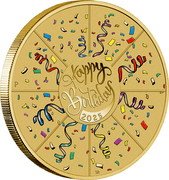 Australia 1 Dollar (Happy Birthday Stamp and Coin Cover) HAPPY BIRTHDAY 2025 P coin reverse Australia 1 Dollar (Happy Birthday Stamp and Coin Cover) HAPPY BIRTHDAY 2025 P coin reverse