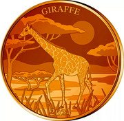 Samoa 1 Dollar (Orange Giraffe) GIRAFFE 2024 coin reverse
