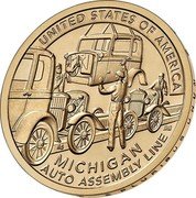USA 1 Dollar (Ransom Olds’ Patent for the Assembly Line Concept) UNITED STATES OF AMERICA RS JPM MICHIGAN AUTO ASSEMBLY LINE coin reverse USA 1 Dollar (Ransom Olds’ Patent for the Assembly Line Concept) UNITED STATES OF AMERICA RS JPM MICHIGAN AUTO ASSEMBLY LINE coin reverse
