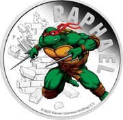 Tuvalu 1 Dollar Teenage Mutant Ninja Turtles. Raphael 2025 P Proof RAPHAEL P LB © 2025 VIACOM OVERSEAS HOLDINGS C.V. coin reverse Tuvalu 1 Dollar Teenage Mutant Ninja Turtles. Raphael 2025 P Proof RAPHAEL P LB © 2025 VIACOM OVERSEAS HOLDINGS C.V. coin reverse