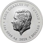 Tuvalu 1 Dollar (The Kingston) KING CHARLES III TUVALU JC 1 OZ 9999 AG 2024 1 DOLLAR coin obverse Tuvalu 1 Dollar (The Kingston) KING CHARLES III TUVALU JC 1 OZ 9999 AG 2024 1 DOLLAR coin obverse