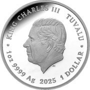Tuvalu 1 Dollar (Tiger Snake) KING CHARLES III TUVALU JC 1OZ 9999 AG 2025 1 DOLLAR coin obverse Tuvalu 1 Dollar (Tiger Snake) KING CHARLES III TUVALU JC 1OZ 9999 AG 2025 1 DOLLAR coin obverse