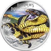 Tuvalu 1 Dollar (Tiger Snake) AUSTRALIA'S TIGER SNAKE coin reverse Tuvalu 1 Dollar (Tiger Snake) AUSTRALIA'S TIGER SNAKE coin reverse