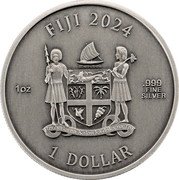Fiji 1 Dollar (Year Of The Dragon) REREVAKA NA KALOU KA DOKA NA TUI 1OZ .999 FINE SILVER FIJI 2024 1 DOLLAR coin obverse Fiji 1 Dollar (Year Of The Dragon) REREVAKA NA KALOU KA DOKA NA TUI 1OZ .999 FINE SILVER FIJI 2024 1 DOLLAR coin obverse