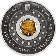Tuvalu 1 Dollar Year of the Snake Rotating Charm 2025 P JC TUVALU KING CHARLES III 1 DOLLAR 1 OZ 9999 AG coin obverse Tuvalu 1 Dollar Year of the Snake Rotating Charm 2025 P JC TUVALU KING CHARLES III 1 DOLLAR 1 OZ 9999 AG coin obverse