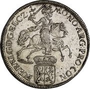 Netherlands 1 Ducaton Rider Piedfort of Double Weight 1721  KM# PA37 MO NO ARG PRO CONFOE BELG D GEL C Z coin obverse Netherlands 1 Ducaton Rider Piedfort of Double Weight 1721  KM# PA37 MO NO ARG PRO CONFOE BELG D GEL C Z coin obverse