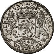 Netherlands 1 Ducaton Rider Piedfort of Double Weight 1721  KM# PA37 CONCORDIA RES PARVÆ CRESCVNT 1721 coin reverse Netherlands 1 Ducaton Rider Piedfort of Double Weight 1721  KM# PA37 CONCORDIA RES PARVÆ CRESCVNT 1721 coin reverse