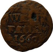 Belgium 1 Duit (Westfalia) WEST FALIAE 1660 coin obverse Belgium 1 Duit (Westfalia) WEST FALIAE 1660 coin obverse