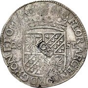 Netherlands 1 Florin (28 Stuivers Florin Countermark A10) FLOR ARGENT ORD GRON ET OM 28 ST G O coin obverse Netherlands 1 Florin (28 Stuivers Florin Countermark A10) FLOR ARGENT ORD GRON ET OM 28 ST G O coin obverse