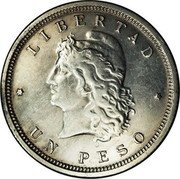 Argentina 1 Peso (Pattern Cu-Ni) KM# Pn48 LIBERTAD UN PESO coin reverse Argentina 1 Peso (Pattern Cu-Ni) KM# Pn48 LIBERTAD UN PESO coin reverse