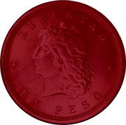 Argentina 1 Peso (Pattern. Liberty) KM# Pn47 LIBERTAD UN PESO coin reverse Argentina 1 Peso (Pattern. Liberty) KM# Pn47 LIBERTAD UN PESO coin reverse