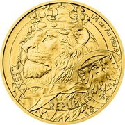 Niue 10 Dollars Czech Lion Left. Bullion 2025 ♛Čᴍ ČESKÁ REPUBLIKA ♛Čᴍ XP 1/4 OZ AU 999.9 coin reverse