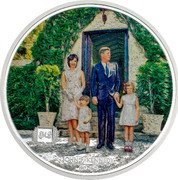 Cook Islands 10 Dollars (John F. Kennedy with Family) MS JOHN F. KENNEDY 1917-1963 coin reverse