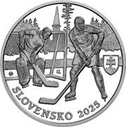 Slovakia 10 Euro (Ice Hockey European Championship) MK KL SLOVENSKO 2025 coin obverse Slovakia 10 Euro (Ice Hockey European Championship) MK KL SLOVENSKO 2025 coin obverse