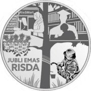 Malaysia 10 Ringgit (50th Anniversary of Rubber Industry Smallholders Development Authority (RISDA)) JUBLI EMAS RISDA coin reverse Malaysia 10 Ringgit (50th Anniversary of Rubber Industry Smallholders Development Authority (RISDA)) JUBLI EMAS RISDA coin reverse