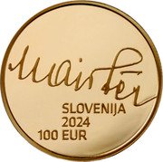 Slovenia 100 Euro 150th Anniversary of the Birth of Rudolf Maister 2024 Proof SLOVENIJA 2024 100 EUR MAISTER coin obverse Slovenia 100 Euro 150th Anniversary of the Birth of Rudolf Maister 2024 Proof SLOVENIJA 2024 100 EUR MAISTER coin obverse