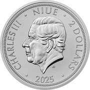 Niue 2 Dollars (Czech Lion. Bullion) CHARLES III NIUE 2 DOLLARS JC 2025 coin obverse