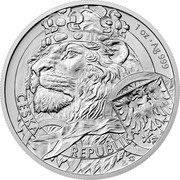Niue 2 Dollars (Czech Lion. Bullion) ČESKÁ REPUBLIKA ♛Čᴍ XP 1 OZ AG 999 coin reverse