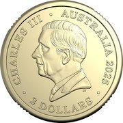 Australia 2 Dollars Women’s Australian Open 120th Anniversary 2025 CHARLES III AUSTRALIA 2025 DT 2 DOLLARS coin obverse