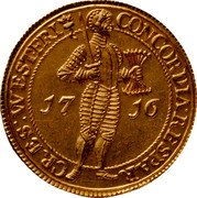 Netherlands 2 Ducats (Square on Flower) CONCORDIA RES PAR CRES WEST FRI 17 16 coin obverse Netherlands 2 Ducats (Square on Flower) CONCORDIA RES PAR CRES WEST FRI 17 16 coin obverse